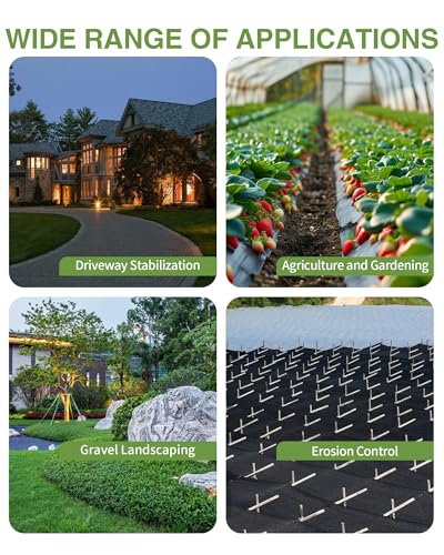 Pterying 6ftx300ft Weed Barrier Landscape Fabric Heavy Duty, Premium 2.4OZ Garden Geotextile Fabric, Outdoor Weed Blocker Fabric, for Driveway Mats, Erosion Control, Ground Cover Weed Barrier - size: 6FTx300FT-2.4OZ