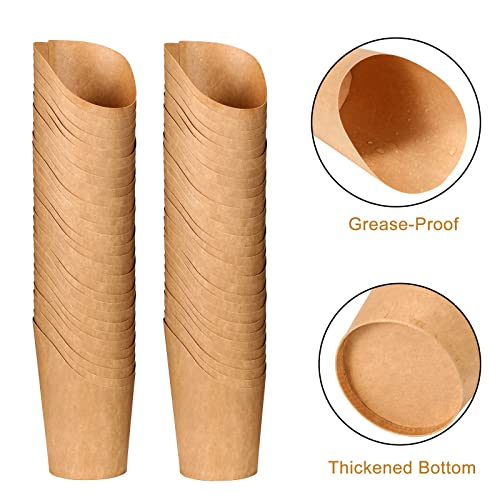 CockStixs 100 Pcs 12 oz Charcuterie Cups with Bamboo Skewers, Disposable Paper Appetizer Snack Holder Brown with Cocktail Picks (100 Cups + 200 Skewers) - size: 100 Pcs Set