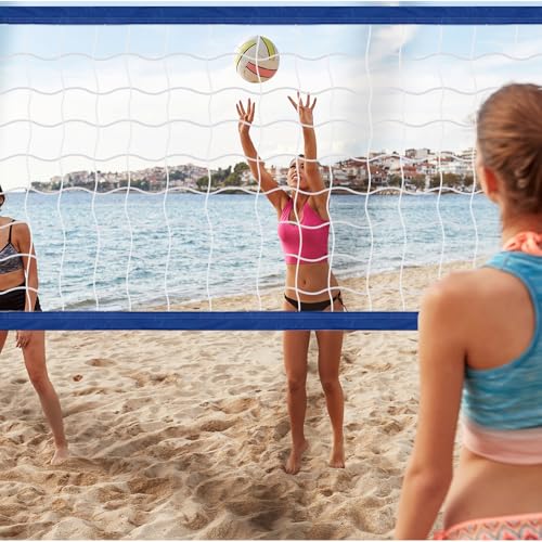 Replacement Pool Volleyball Net Adjustable Length 15ft - 25ft, Portable Volleyball Net for Outdoor Backyard Swimming Pool Beach - color: blue