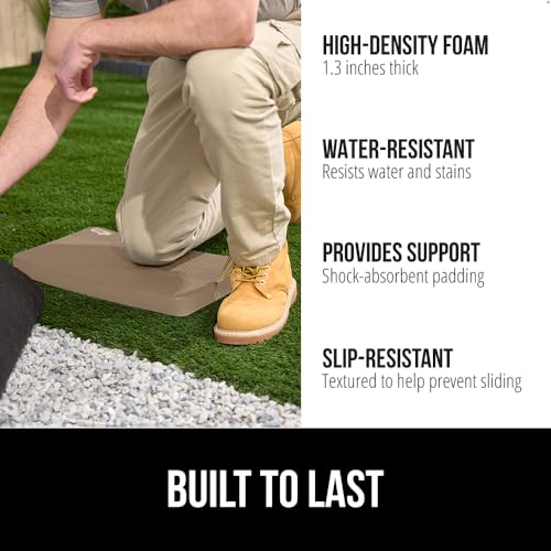 GORILLA GRIP® Extra Thick Patent Pending Supportive Foam Kneeling Pad, Large Cushion Knee Pads for Gardening, Baby Bath Time, Dirt and Water Resistant, Workout and Garden Supplies, 17.5x11, Beige - color: Beige