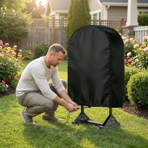 Hose Cover for Sun and Snow- Universal Fit for Hose Hangers, Heavy Duty 420D Oxford Fabric Outdoor Full Hose Protector for Rain & Wind, Includes Straps,Garden Hose Covers for Outside,All Weather - color: Oxford-Hose Holder Cover