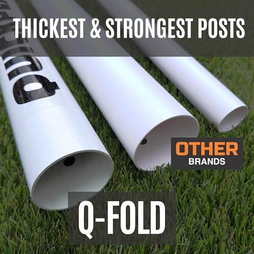 QUICKPLAY Q-Fold Soccer Goal | 30-Second Folding Design for Easy Setup | Portable & Weatherproof uPVC Soccer Goal for Backyard | Durable Post for Adults & Kids - style: 12 x 6'