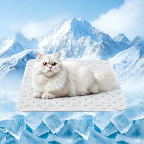 Dog Cooling Mat - Instant 6-12°F Drop, Cooling Mat for Pets Q-MAX >0.5 & Machine Washable, Anti-Slip Bottom, Cool Relief Bed for Dogs & Cats Light Gray 24" x 18" - color: Light Gray, size: S (24" x 18")
