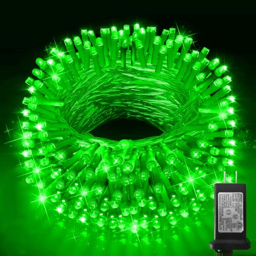 KNONEW Outdoor Christmas Lights 300 LED 99ft String Lights 8 Modes & Memory Fairy Light Plug in Waterproof LED String Lights for Xmas Yard Tree Wedding Party Holiday Decorations(Green) - color: Green, size: 99FT 300 LED