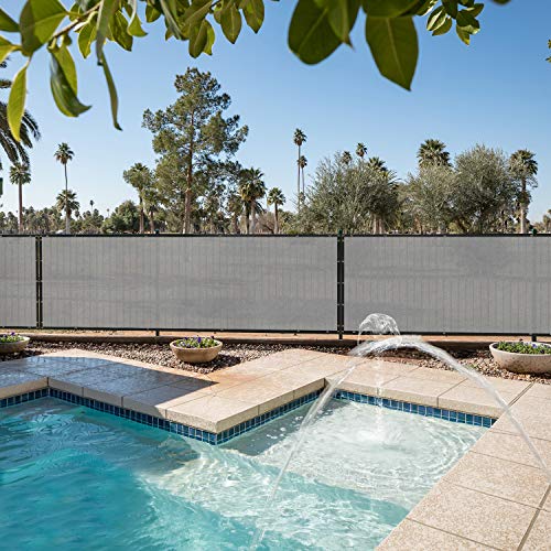 E&K Sunrise 6' x 25' Privacy Fence Screen with Grommets, Outdoor Windscreen Fence Covering Privacy Screen UV Blockage for Backyard Garden Patio, Zip Ties Included (Gray) - color: Gray, size: 0 6' x 25'