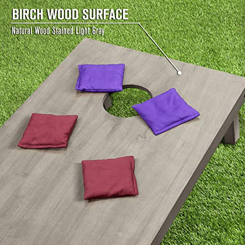 GoSports 4 ft x 2 ft Regulation Size Wooden Cornhole Boards Set - Includes Carrying Case and Bean Bags (Choose Your Colors) Over 100 Color Combinations - color: Burgundy & Purple