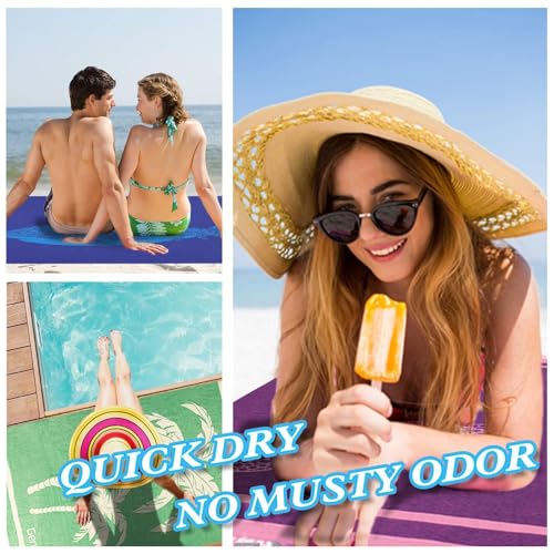 Genovega 6 Packs Oversized Turkish Beach Bath Towel Set Bulk 74"x38" Extra Large Sand Free Quick Dry Swim Camping Pool Clearance Towels Travel Blanket Adult Essentials - color: Multi Pattern One