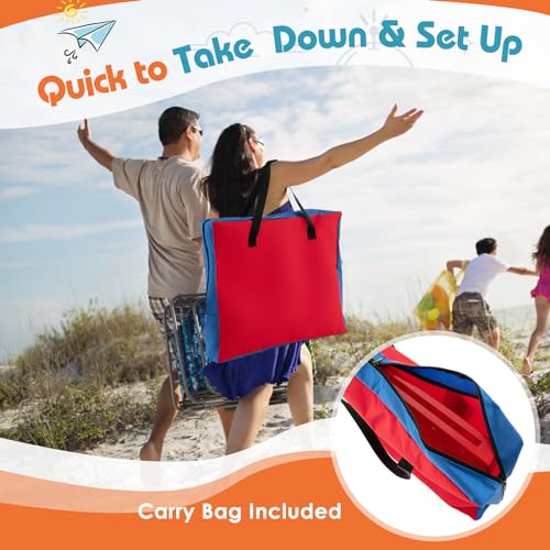 COSTWAY Giant 4-in-a-Row Game with Storage Carry Bag, Jumbo 4-to-Score Game with Chesses, Quick Release Slider for Kids Adults, Indoor Outdoor Backyard, Free-Standing/Wall-mounting (Red&Orange) - color: Blue&orange