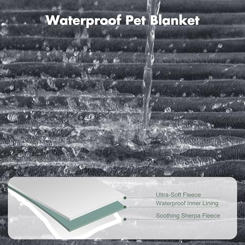 Waterproof Puppy Blankets for Small Dogs - Cozy Fleece Calming Cat Blanket for Couch Furniture Protector, Washable Dog Blankets for Indoors & Outdoors, Grey, 25"x35" - color: Grey, size: S(25x35")