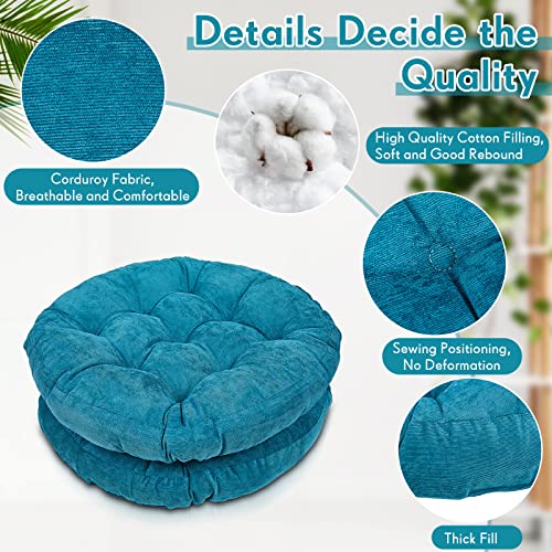 Jerify Floor Pillow Cushions Large Round Square Large Meditation Floor Pillow for Classroom Adult Meditation Picnic Party Seating Learning Daycare School(Round,Aquamarine,4 Pcs) - color: Aquamarine, size: Round
