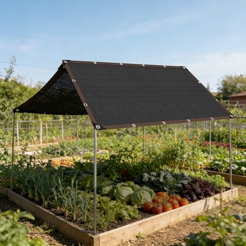 90% Shade Cloth for Garden - 5 x 10 FT Durable Mesh Tarp with Grommets, Sunblock Net for Patio for Plants Greenhouse Outdoor Pergola Sun Shade Neting for Chicken Coop Cover - color: Black, size: 5 x 10 FT
