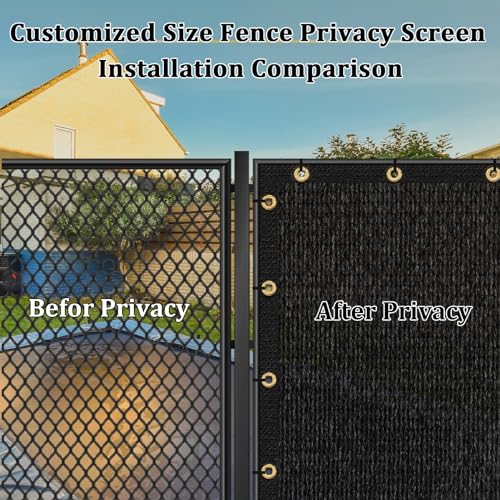 Shade&Beyond 5' X 50' Customized Size Privacy Screen Fence 170 GSM Fencing Mesh Shade Net Cover for Wall Garden Yard Backyard Indoor Outdoor Home Decoration, Black - color: Black, size: 0 5' x 5 0'