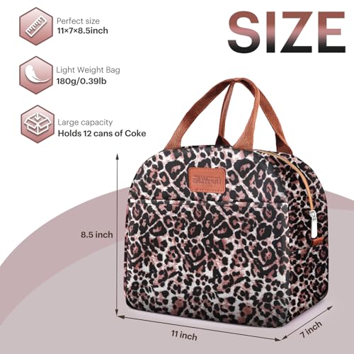 Lunch Bag for Women & Men Adult Insulated Lunch Box, Small Leakproof Cooler Food Lunch Containers Reusable High Capacity Lunch Tote Bags for Work, Travel, Outdoor (Black Panther) - color: Black Panther