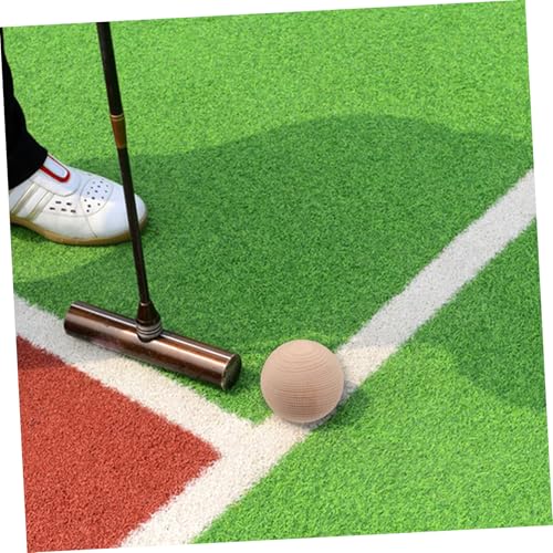 SUPVOX 3Pcs Beech Wood Golf Ball Set for Outdoor Games Multi-Functional Balls for Croquet Bocce and Backyard Activities Family Fun