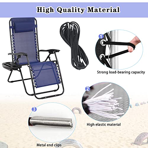 Zero Gravity Chair Replacement Fabric with Bungee Cord Kit, 19 Inch Wide Repair Cloth with Replacement Cord for Anti Gravity Chairs Outdoor Recliner Patio Lounge Chair Lawn Beach Sling Chair, Blue - color: Blue