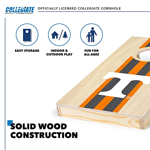Wild Sports Tennessee Volunteers 1' x 2' Travel Size Solid Wood Cornhole Set with Direct Print HD Team Graphics – Great Gift for Any Sports Fan! Bean Bag Toss Family Games for Outdoor Play