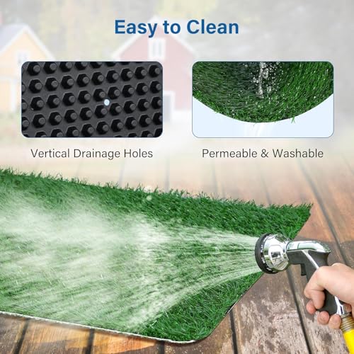 Grass Pad for Dogs Potty - 3 Layered System Dog Litter Box with Washable Pee Pads, Odor Free Dog Turf Potty for Balcony Apartment Indoor Outdoor Use(30x20 in), Pro