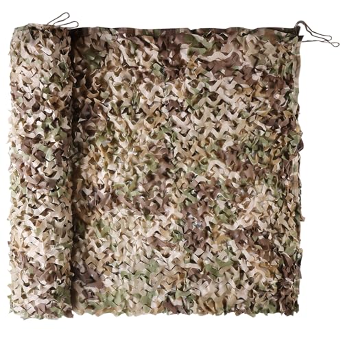 Camo Netting Camouflage Netting 6.5ft×10ft,10ft×10ft, 20ft×20ft,with Mesh Backing, Hunting Blind Nets, Sunshade Canopy, Army Tarp Fence Net for Party Decoration, Photograph and Car Cover - color: Brown Camo, size: 6.5ftx10ft