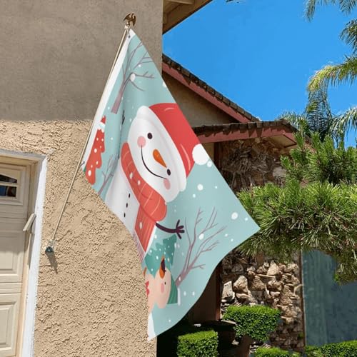 Merry Christmas Snowman Flag 2 X 3 Ft Double Sided Vertical Garden Flag Seasonal Holiday Banner With Brass Grommets Photo Backdrop Yard Flag For Outdoor Indoor Home Decor - color: Merry Christmas Snowman