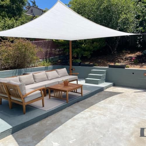 Quictent 20x16ft Rectangular Sun Shade Sail 185G HDPE Canopy 98% UV Block Outdoor Patio Garden Commercial Deck with Hardware Kit (White) - color: White, size: 20 x 16 ft, style: Rectangle