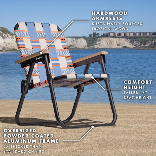 GoSports WOVN Beach Backpack Chair - 9 Styles Available - Premium Folding Camping Chair - color: Baja