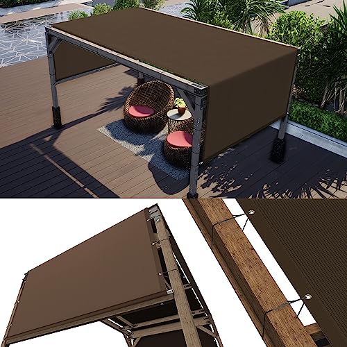 ColourTree 5' W x 5' L Brown Pergola Sun Shade Canopy Replacement Cover UPF50, Commercial Grade 260 GSM Cloth for Outdoor Patio, Includes Stainless Steel Weighted Rods (We Make Custom Size)