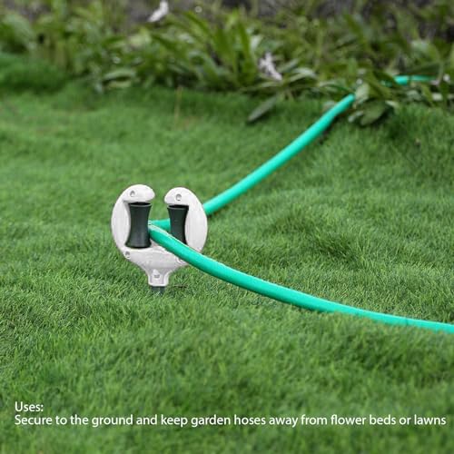 5.9 Inch Garden Hose Guide Spike, Heavy Duty Metal Roller Stake Holder Keeps Garden Hose Out of Flower Beds, Hose Guide Spike for Garden Yard Plant Protection