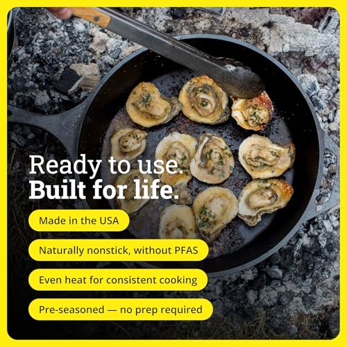Lodge Seasoned Cast Iron Skillet 15 Inches - Frying Pan for the Stove, Grill or Campfire - Cooks Evenly - Features Easy-Grip Teardrop Handle - Non-Toxic, Nonstick & Long-Lasting - size: 15 Inch (1 Count)