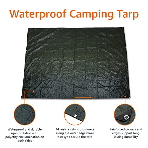 Amazon Basics Waterproof Camping Tarp - size: 9.5 Feet x 11.3 Feet