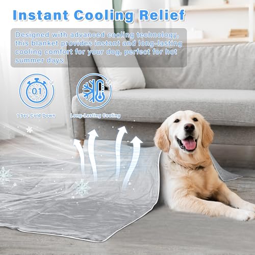 Kritter Planet Summer Cooling Blanket for Dogs, Soft Cooling Mat for Large Medium Dogs, Cooling Dog Bed Cover for Hot Weather, Washable, 50 x 60 inch
