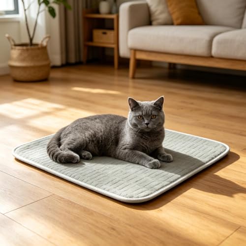 Pet Cooling Pad, Summer Heat Relief Mat for Cats Dogs, Ice Effect Sleeping Cushion with Pressure Activated Cooling Core, Lightweight Washable Resting Bed, Home Beach Use Portable Comfort
