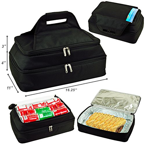 Picnic at Ascot Personalized Monogrammed Insulated Double Layer Thermal Food and Casserole Carrier- Keeps Food Hot or Cold- Designed & Quality Approved in The USA - style: Letter - O