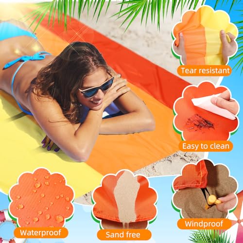 Drydiet Extra Large Beach Blanket Sandproof Waterproof 10 x 9 ft Beach Mat for 2-8 Adults Oversized Quick Drying Outdoor Picnic Blanket Lightweight Sand Free Mat for Travel Camping Hiking(Yellow) - color: Yellow