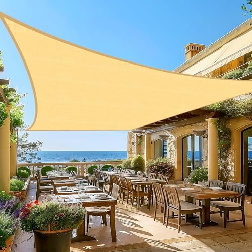 Artpuch Sun Shade Sail Sand 4'X8'Customized Curved Edges Rectangle Canopy 95% UV Block Sun Shade for Outdoor Patio Garden Backyard (We Make Custom Size) - color: Sand, size: 4'X8'Customized