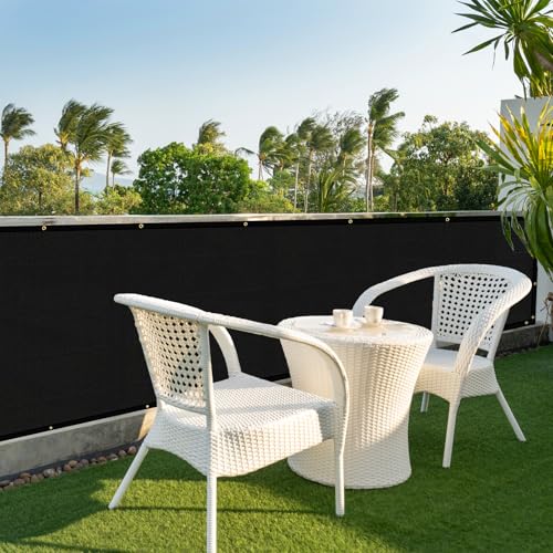 UPGRADE 0 5' X 5 0' Privacy Fence Screen Outdoor Mesh Fencing Covers Screen Fence Wind Block with Grommets for Patio Garden Wall Backyard Black (We Make Customized)