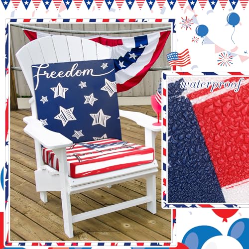 Newwiee 8Pcs Patio Cushion Covers Stretch Outdoor Cushion Cover Replacement for Patio Furniture Sofa Couch Slipcovers, Soft Flexibility Washable Furniture Protector(Independence Day,Classic Color) - color: Classic Color, style: Traditional