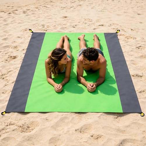 Waterproof Outdoor Mat Sandproof Blanket Lightweight Camping Ground Cover for Family Travel Relaxing Picnic Use 1 Pcs(Grey Green) - color: Grey Green