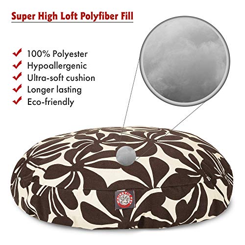 Chocolate Plantation Large Round Indoor Outdoor Pet Dog Bed With Removable Washable Cover By Majestic Pet Products - color: Chocolate, size: Large