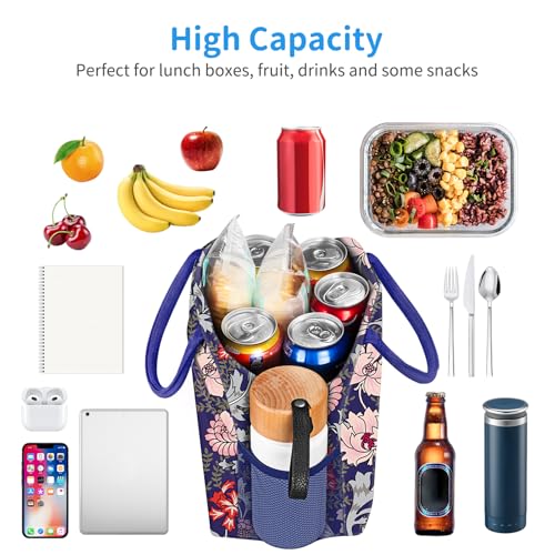DALINDA Lunch Bag Lunch Box for Women Men Reusable Insulated Lunch Tote Bag,Leakproof Thermal Cooler Sack Food Handbags Case High Capacity for Travel Work Picnic Beach,Orchid3 - color: Orchid, size: Oxford cloth