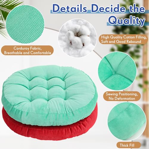 Jerify Floor Pillow Cushions Large Round Square Large Meditation Floor Pillow for Classroom Adult Meditation Picnic Party Seating Learning Daycare School(Round,Colorful,4 Pcs) - color: Colorful, size: Round