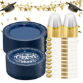 Goodluck 350 Piece Graduation Navy Blue Plastic Dinnerware Set for 50 Guests, Congrats Grad Disposable Plates Include: 50 Dinner Plates, 50 Dessert Plates, 50 Cups, 50 Rolled Napkins with Silverware - color: Navy Blue, style: 350 Piece (50 guests)