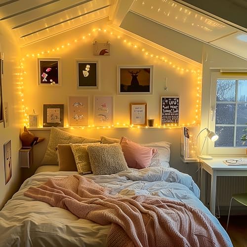 JMEXSUSS 400 LED Fairy Lights Plug in, 132 ft 8 Modes Remote Control Twinkle String Lights with Wheel, Warm White Christmas Lights Indoor Outdoor Waterproof for Bedroom Christmas Decor - color: Warm White, size: 132FT 400LED