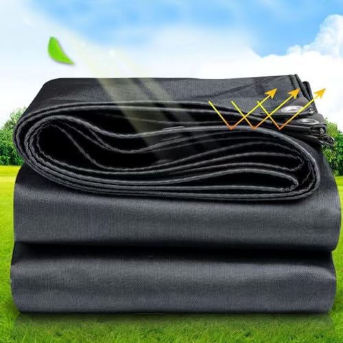 10 x 12ft Tarps Heavy Duty Thick Waterproof, Poly Canopy Black Tent Shelter Cover, 16 Oz Tarpaulin Shade, Rip and Tear Proof, UV Resistant Tarpaulin with Grommets and Reinforced Edges - color: Black, size: 10 x 12ft