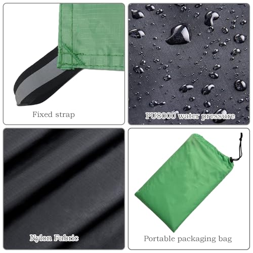 Wind Tour Multifunctional Tarp Waterproof with Carry Bag for Tent Ultralight Outdoor Tent Footprint for Ground Camping Hiking (Green-57.1" x39.4") - size: Green-57.1" x39.4"