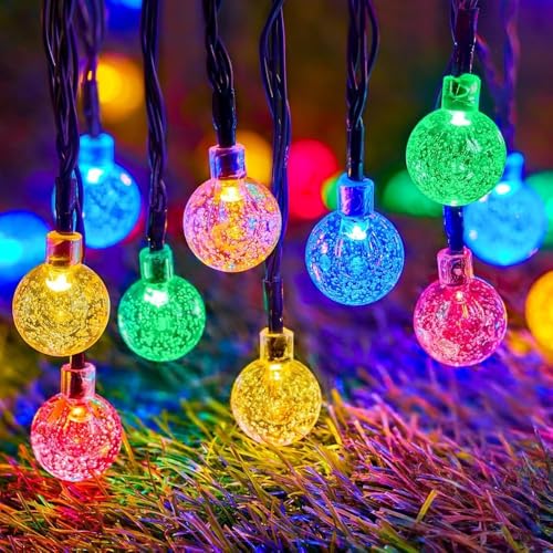 Solar String Lights Outdoor 2 Pack, 39FT 100 LED Globe Lights Outdoor, 8 Modes Waterproof Solar Patio Lights, Garden String Lights for Outside Gazebo Yard Backyard Decor (Multicolor) - color: Multicolor