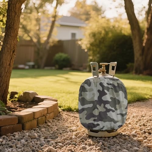 Camo Propane Tank Cover Fits Standard 20 lb Tank Cylinde Travel Trailer Propane Covers with Elastic Slip in Gas Cover Water & Wear-Resistant for Outdoor and Indoor Use - color: Camo