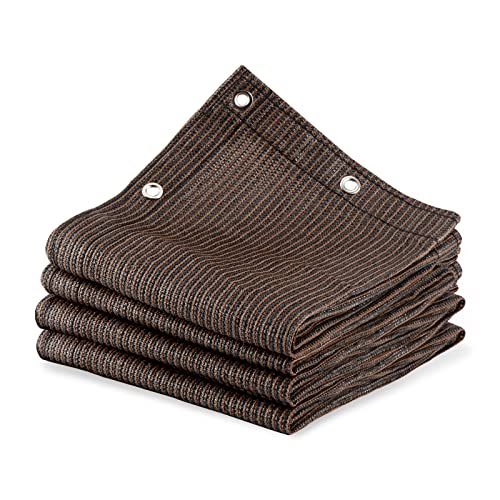 90% Outdoor Sun Shade Cloth, 8’ x 20’, Pergola, Deck, and Backyard Patio Sunshade with UV Protection, Heat Resistant HDPE Material, Reinforced Grommets (8x20 FT,Brown) - color: 2-brown, size: 8x20 FT