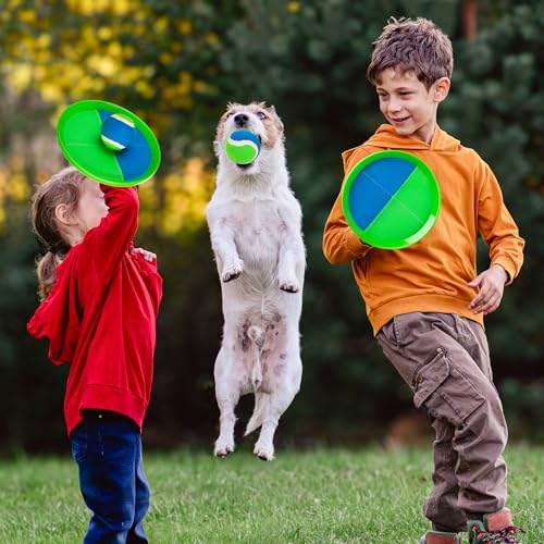 Toss and Catch Ball Game Set, Sticky Ball Paddle Catch Game for Kids, Summer Outdoor Backyard Beach Pool Yard Toy Gift for Boys Girls Ages 3-12 - color: Blue Green, size: 4 Paddles 4 Balls