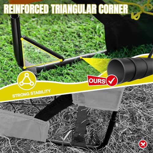 Pro-Grade Kids Backyard Soccer Goal, Tear-Resistant 5-Layer Polyester Soccer Net & 10mm Poles for Maximum Durability, 4x3ft/6x4ft/7x5ft, Pop Up Portable Soccer Training Equipment Set with Size 4 Ball - size: 6x4ft, 2 Set, style: Yellow