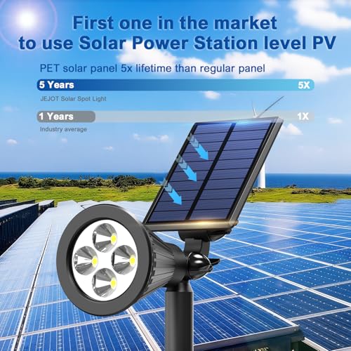 Solar Lights Outdoor Waterproof IP65,3000K Super Bright LED,2 Lighting Modes, Solar Powered Yard Garden Solar Spot Lights for Flag Landscape Auto On/Off-1 Pack - color: Warm White, size: 1 Pack